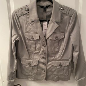 White House Black Market cropped military jacket. Waist length size 8